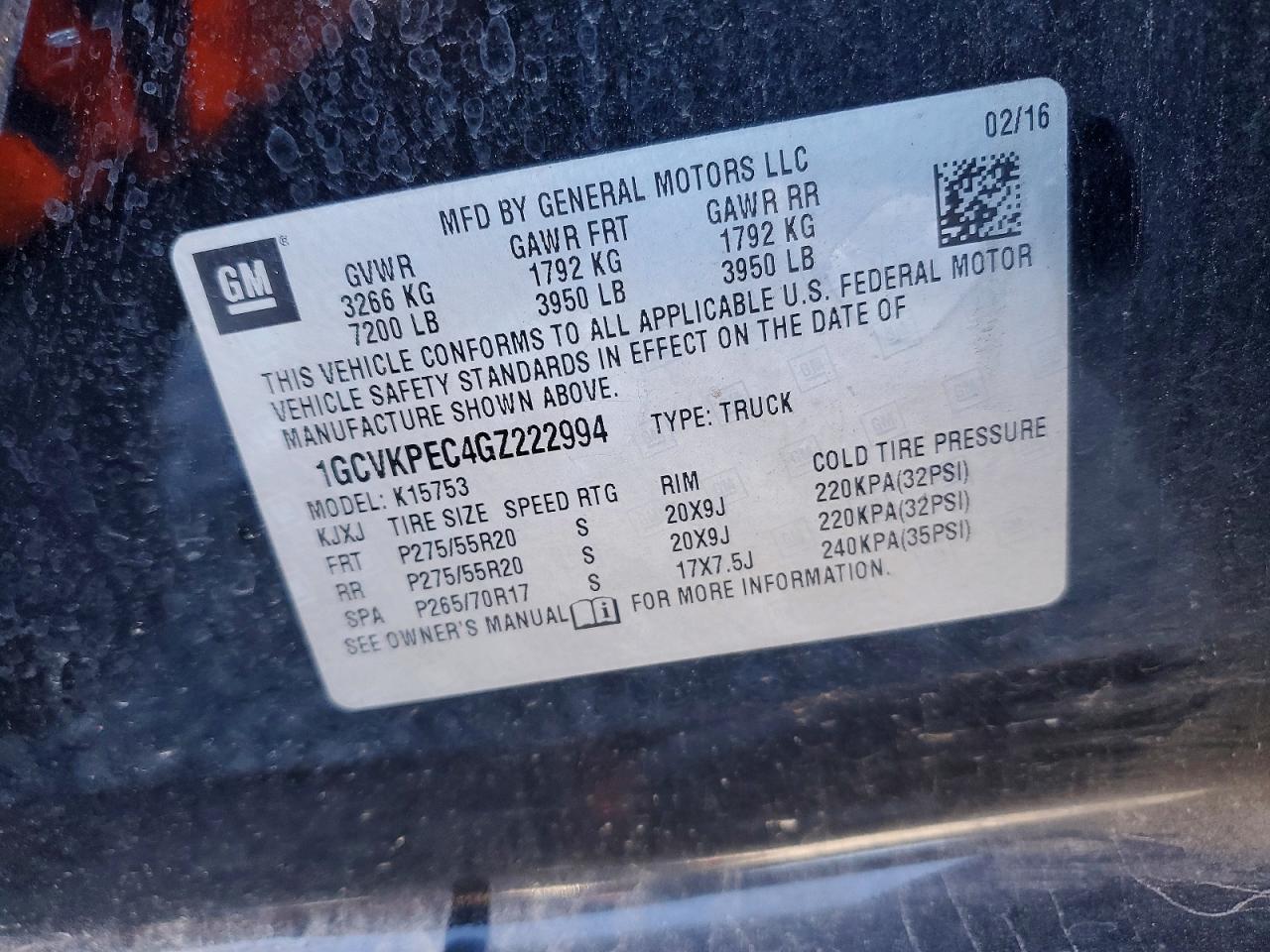2016 CHEVROLET Silverado