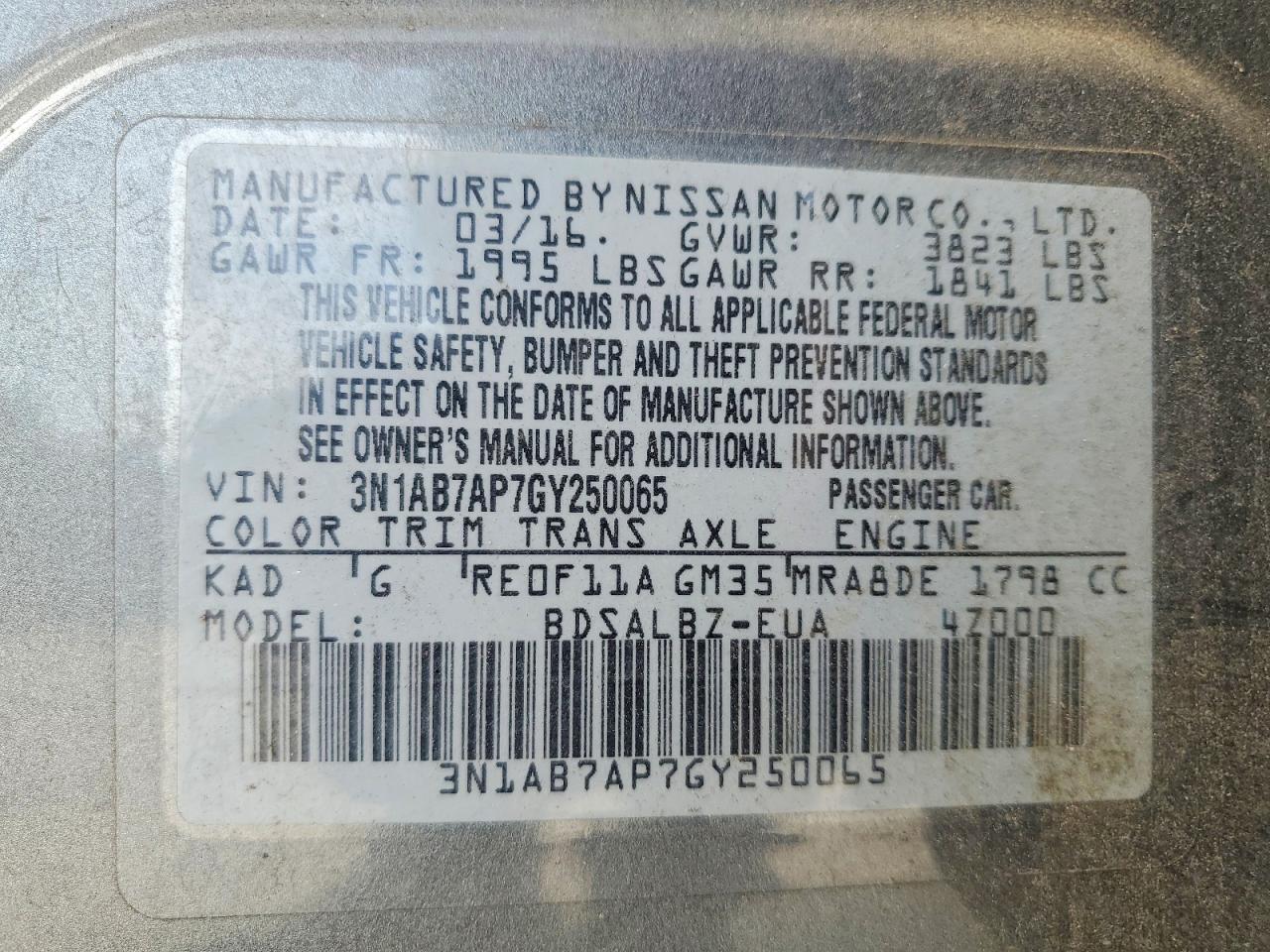 2016 NISSAN SENTRA