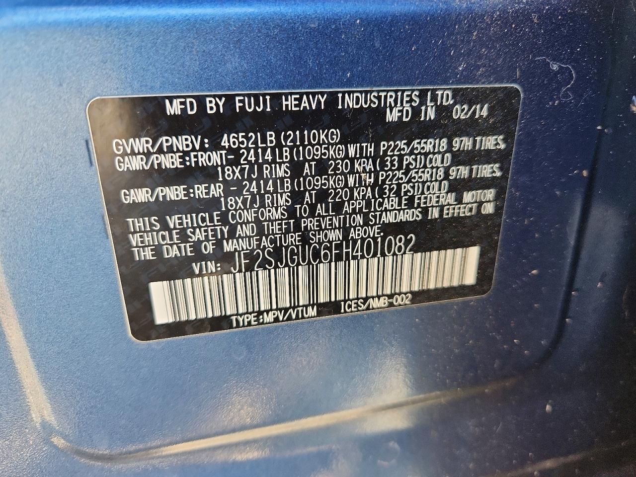 2015 SUBARU FORESTER