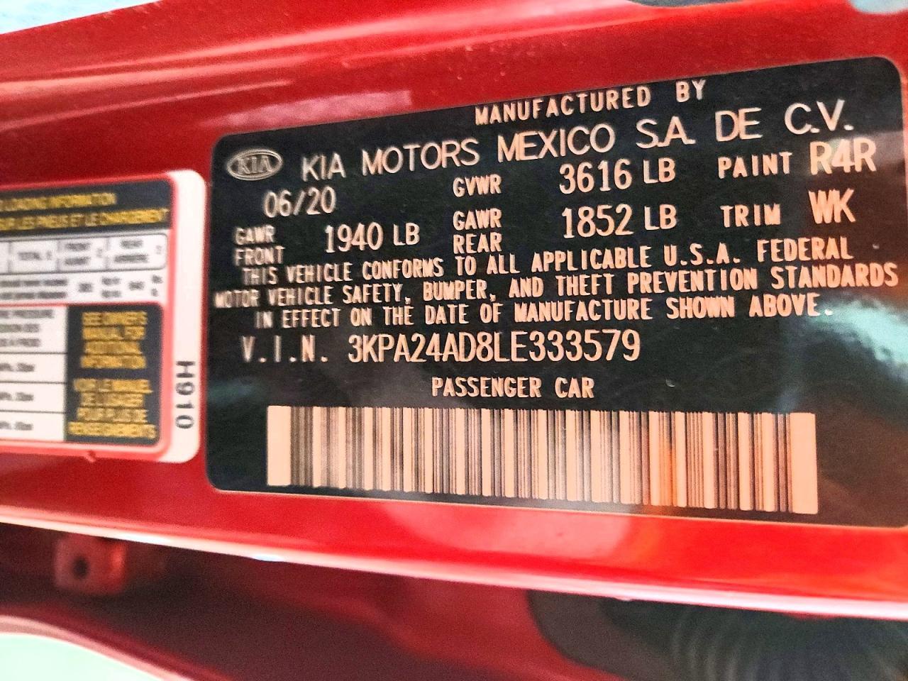 2020 KIA RIO