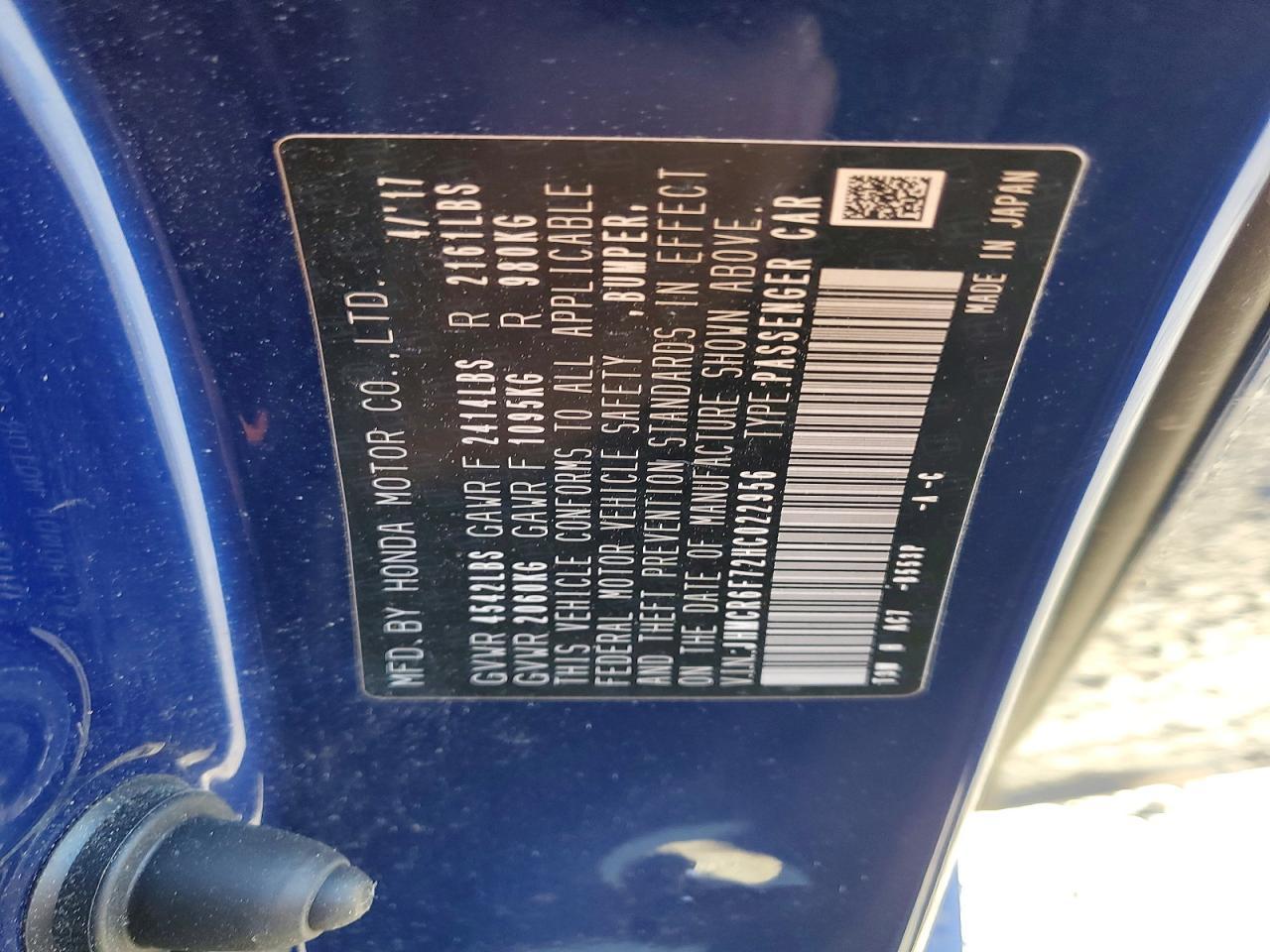 2017 HONDA ACCORD