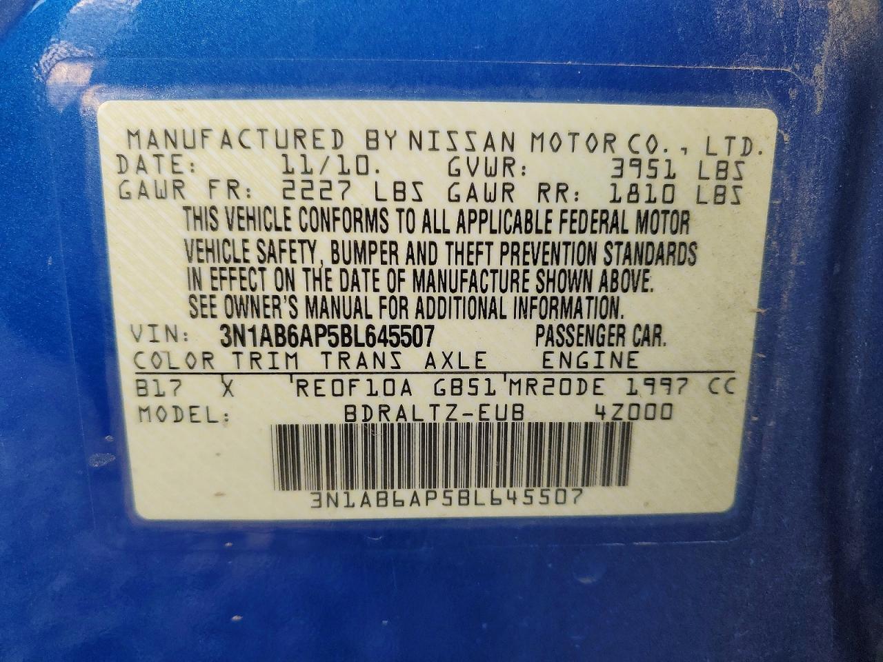 2011 NISSAN SENTRA