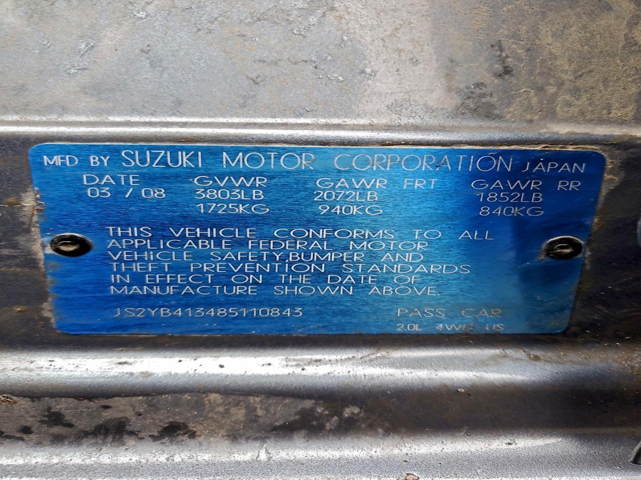 2008 SUZUKI SX4