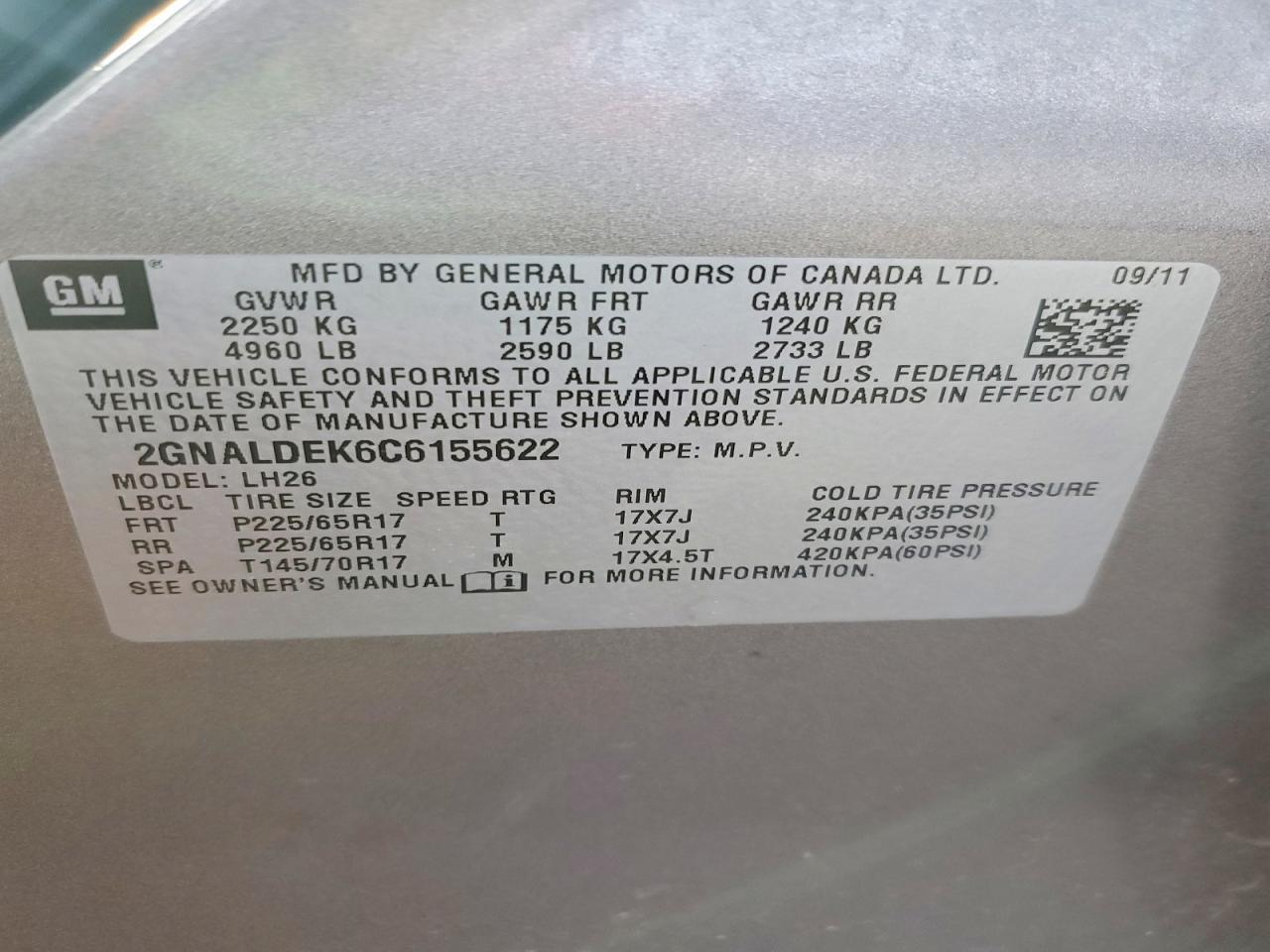 2012 CHEVROLET EQUINOX