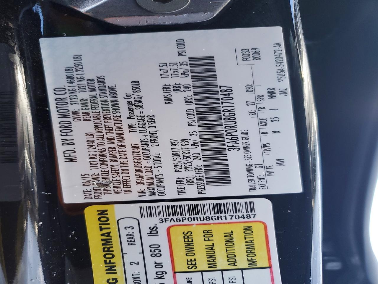 2016 FORD FUSION