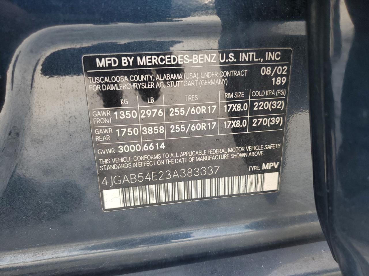 2003 MERCEDES-BENZ ML-Class