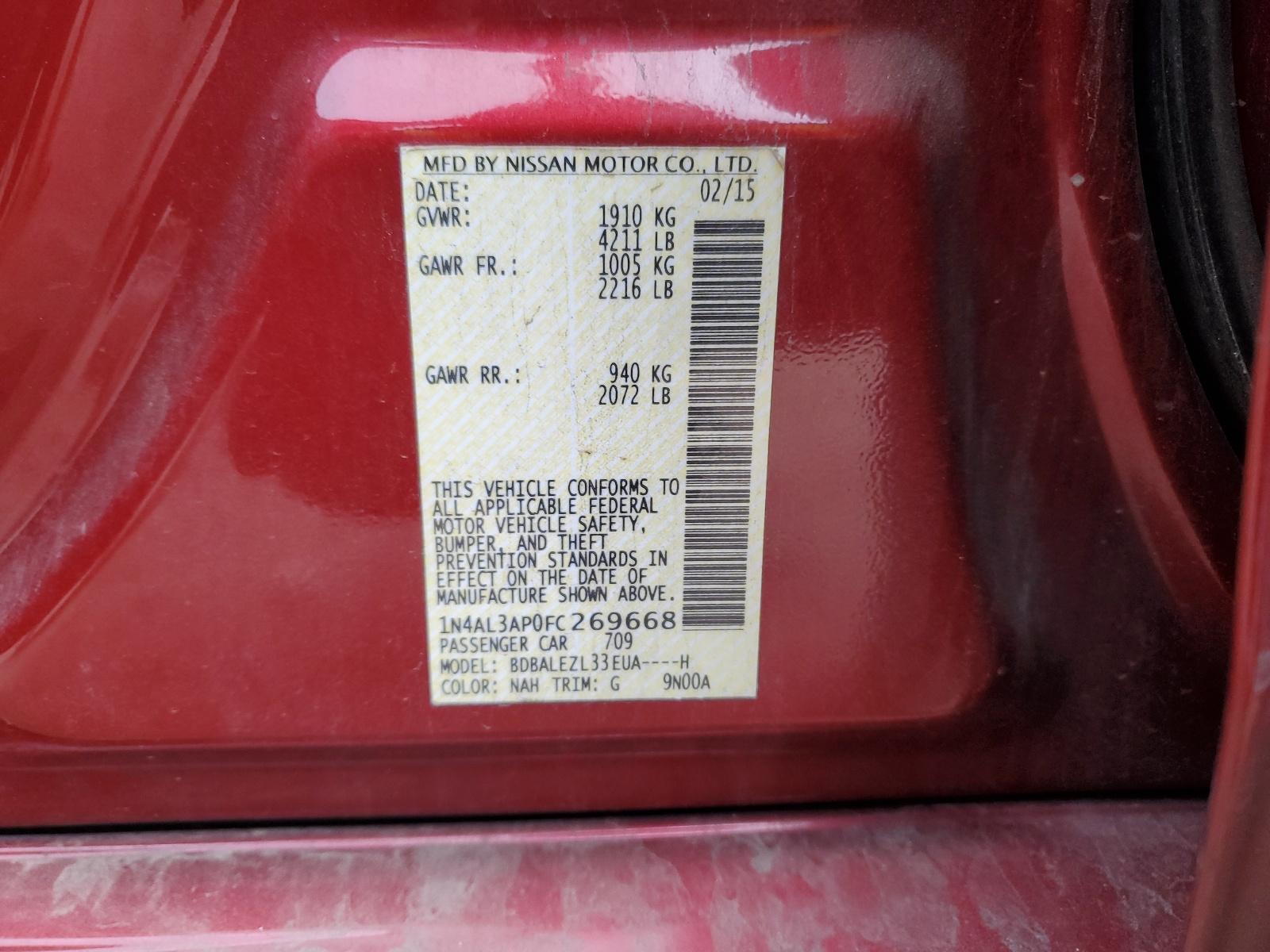 2015 NISSAN ALTIMA