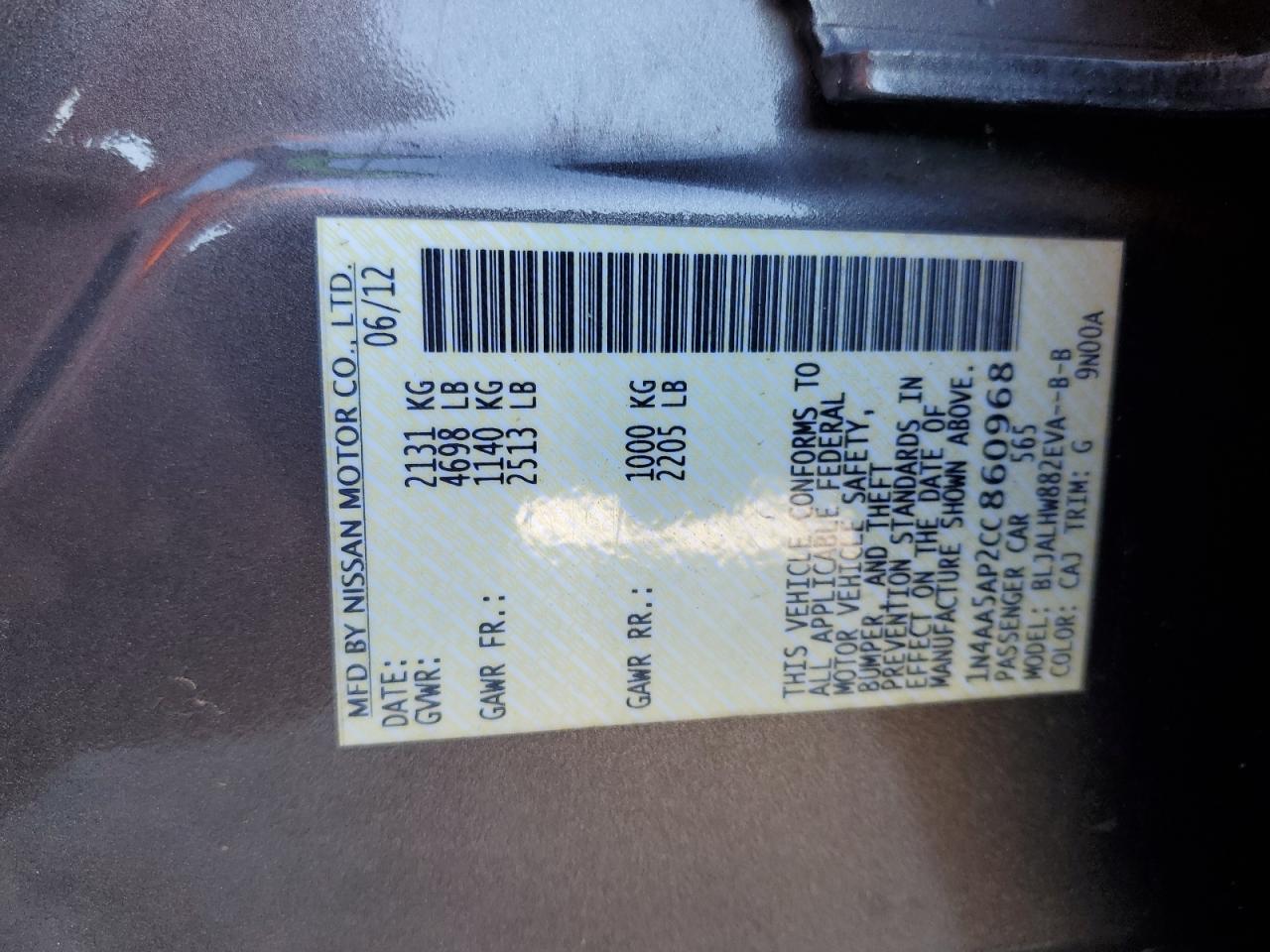 2012 NISSAN Maxima