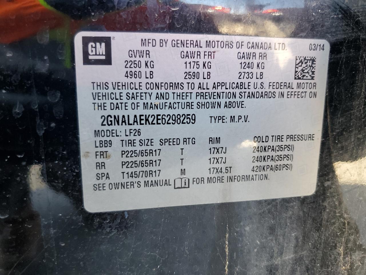 2014 CHEVROLET EQUINOX