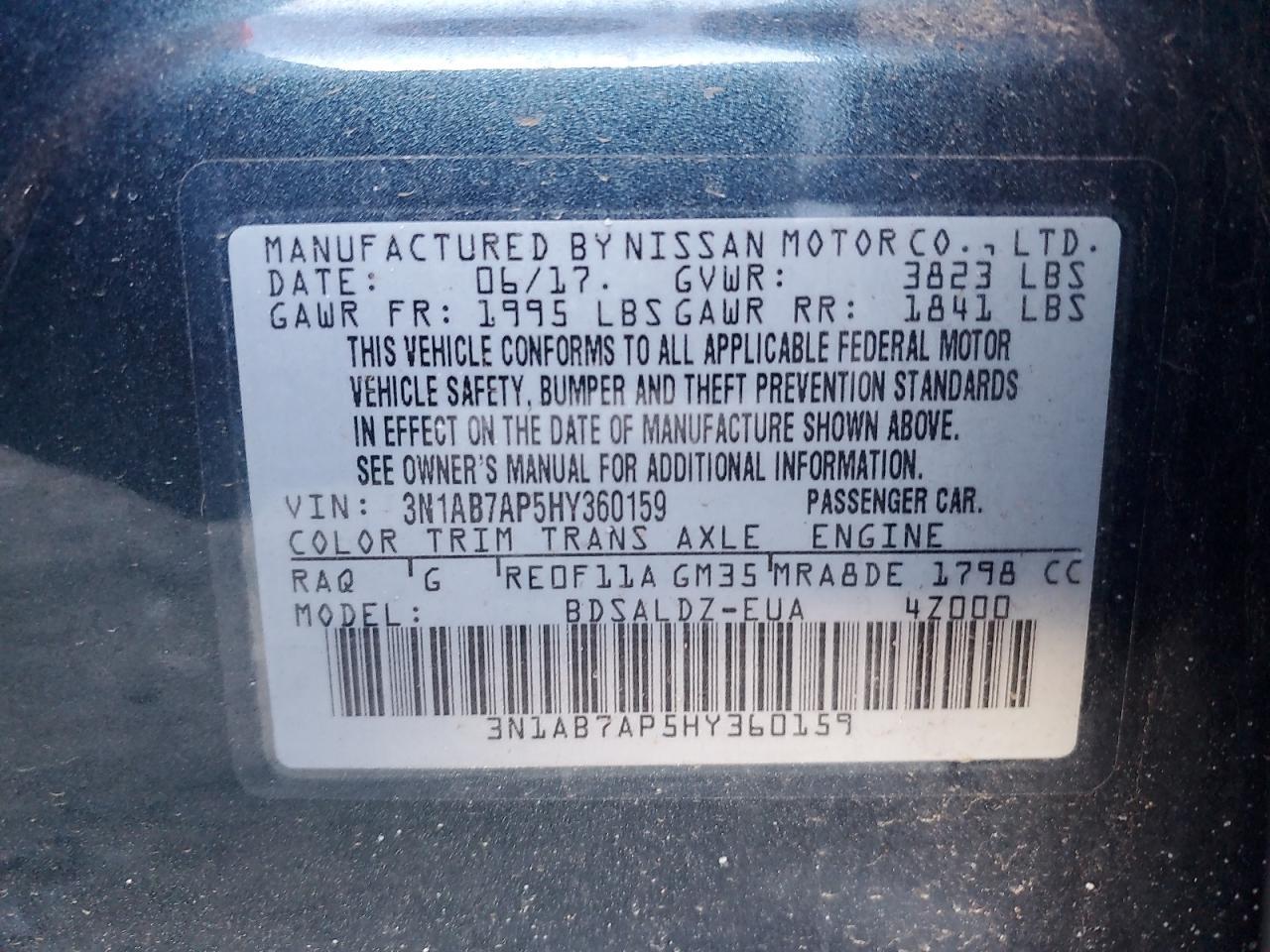 2017 NISSAN SENTRA