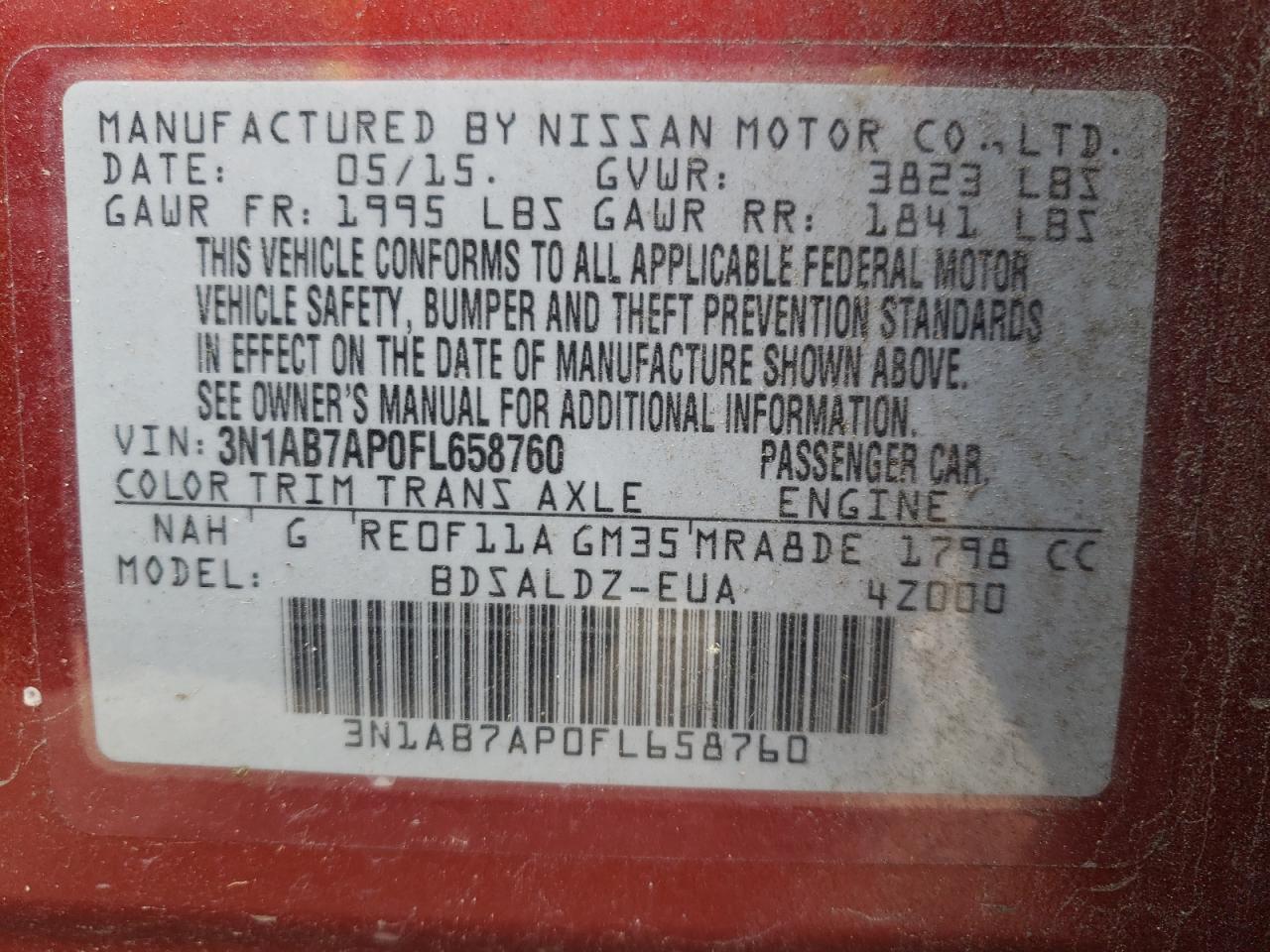 2015 NISSAN SENTRA