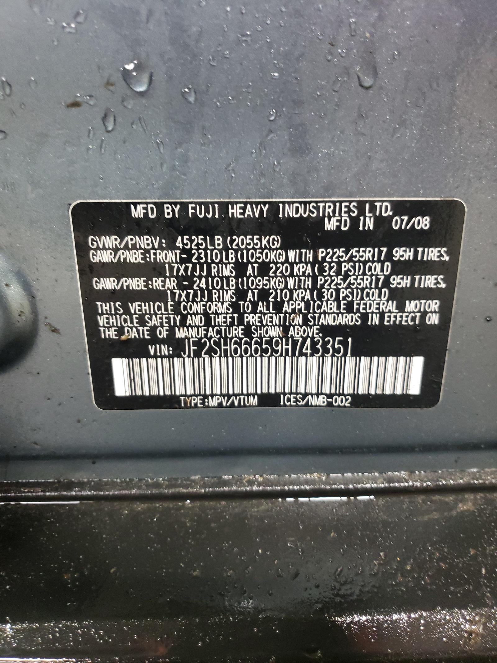 2009 SUBARU FORESTER