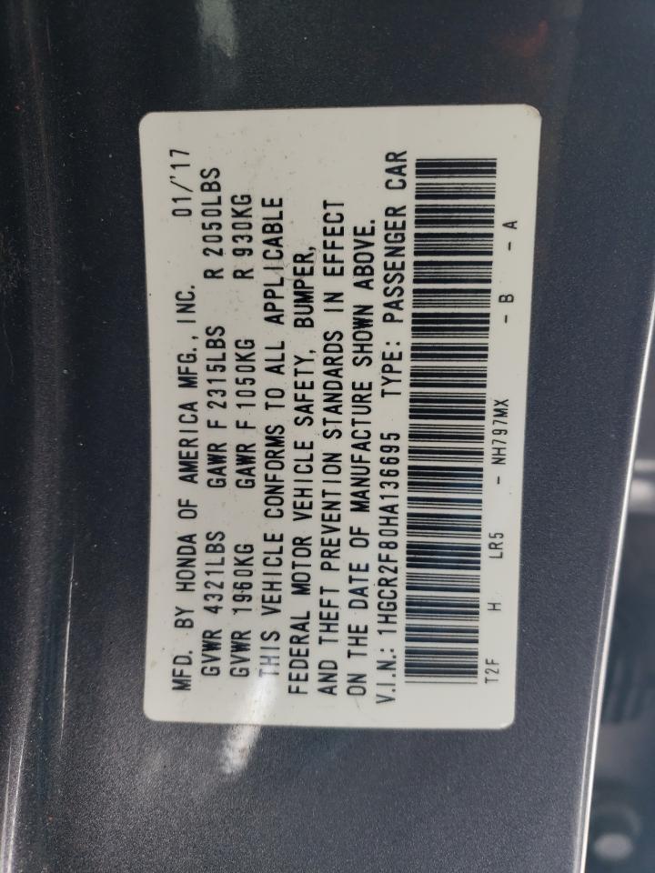 2017 HONDA ACCORD