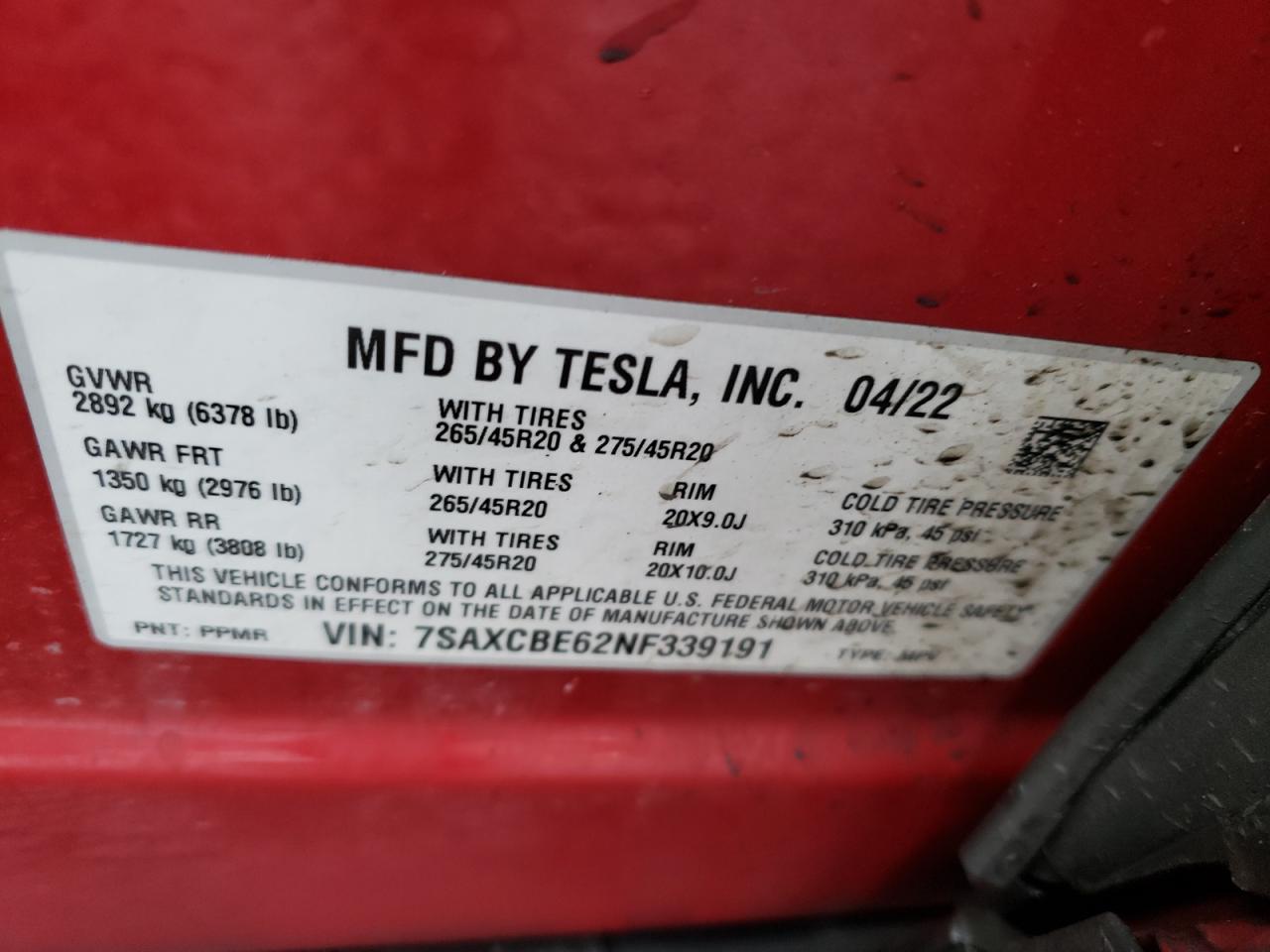 2022 TESLA MODEL X