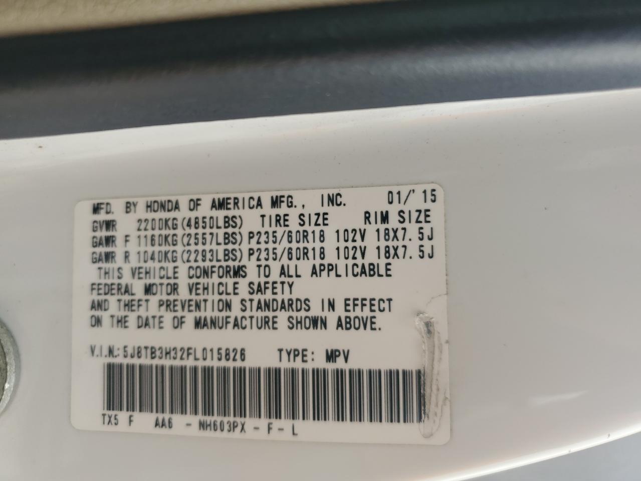 2015 ACURA RDX