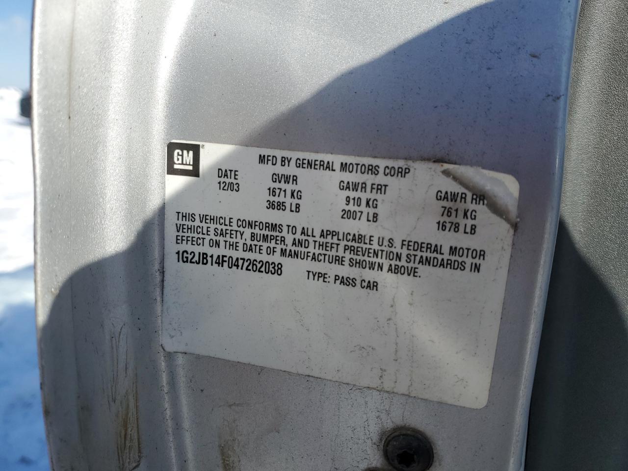 2004 PONTIAC SUNFIRE