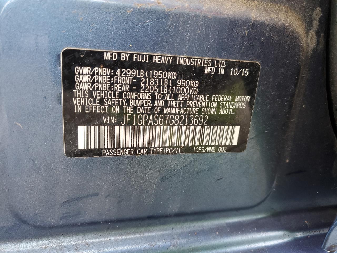 2016 SUBARU IMPREZA
