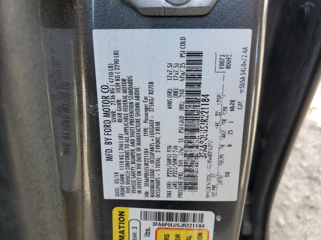 2018 FORD FUSION