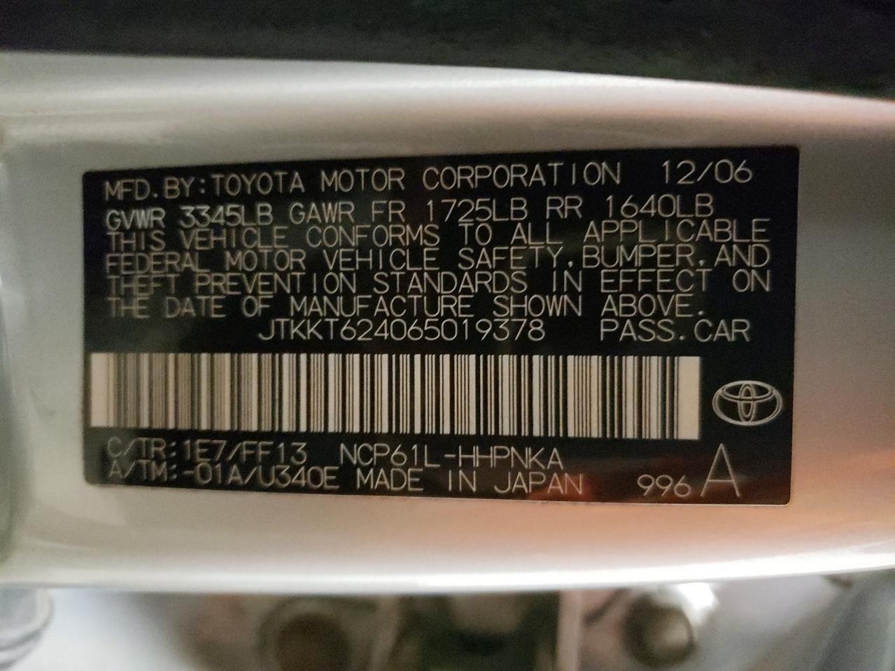 2006 TOYOTA SCION