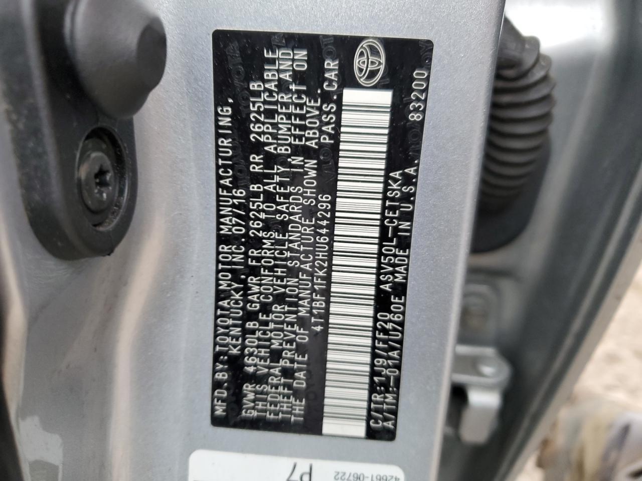 2017 TOYOTA CAMRY