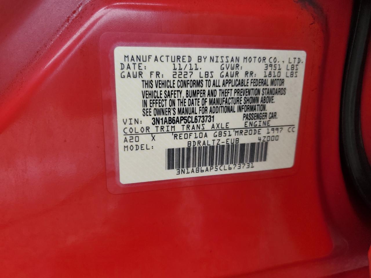 2012 NISSAN SENTRA