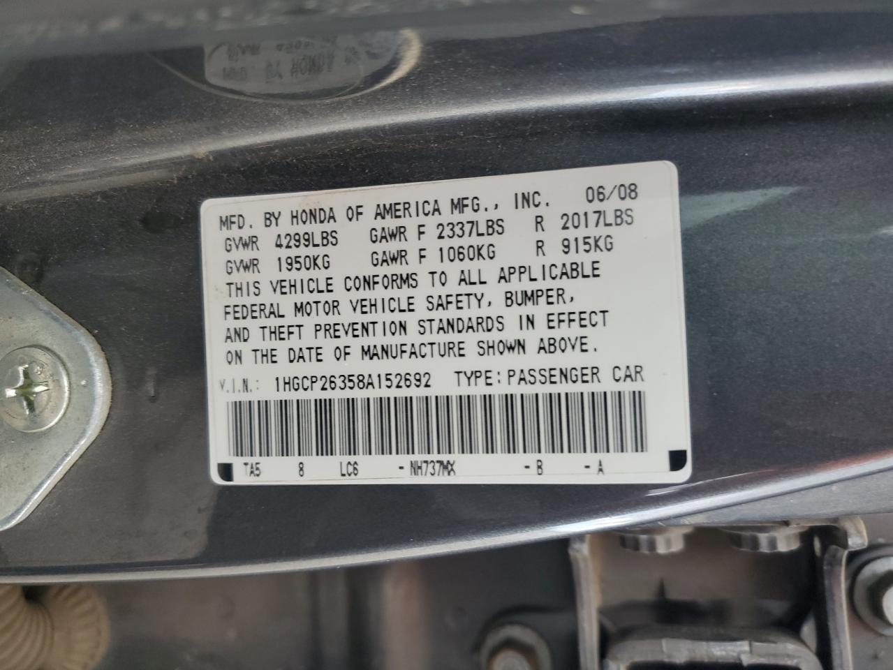 2008 HONDA ACCORD