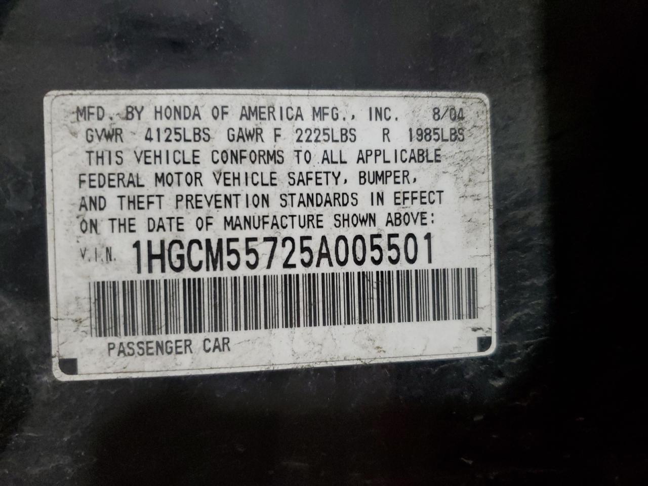 2005 HONDA ACCORD