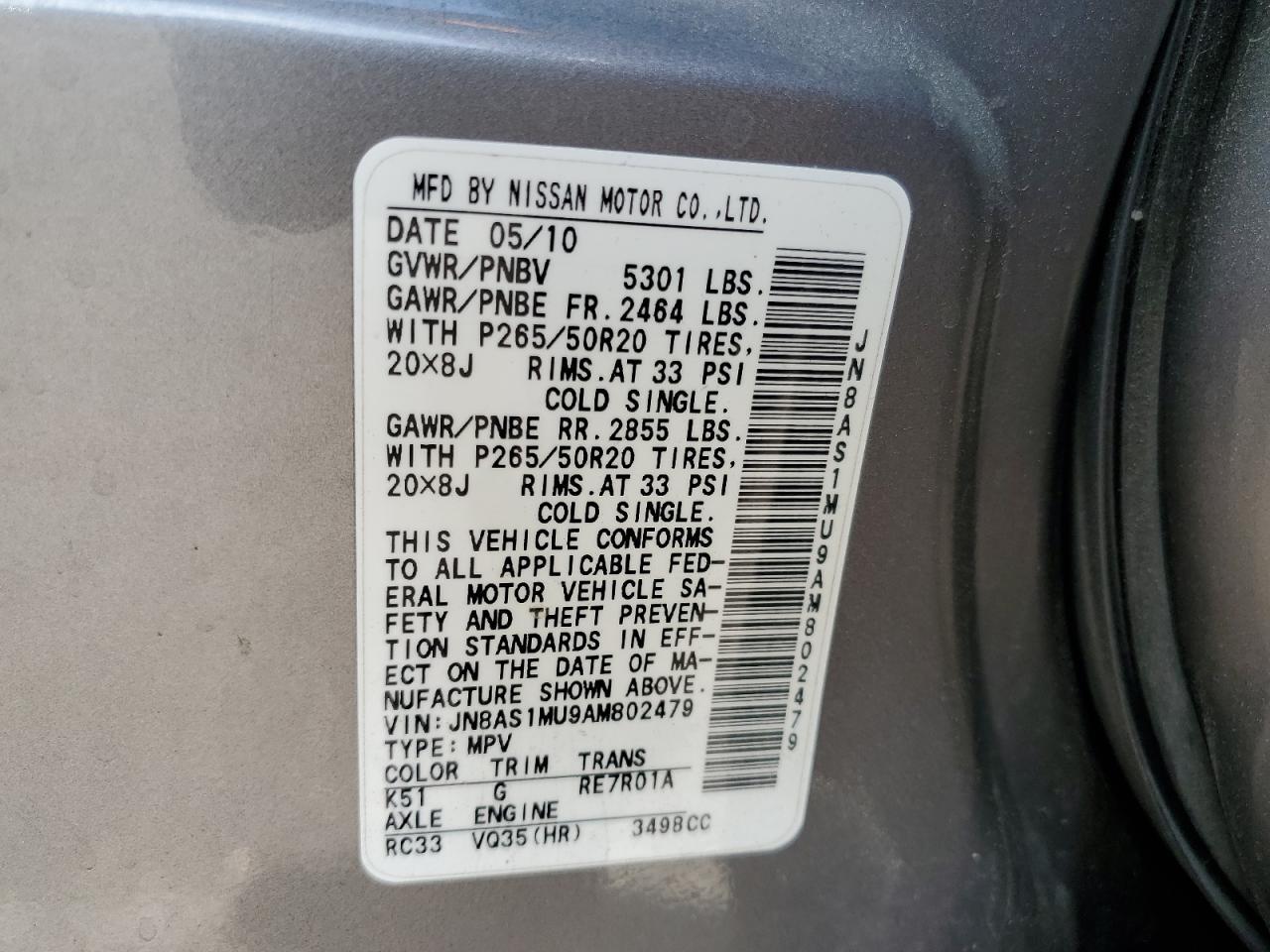2010 INFINITI FX35
