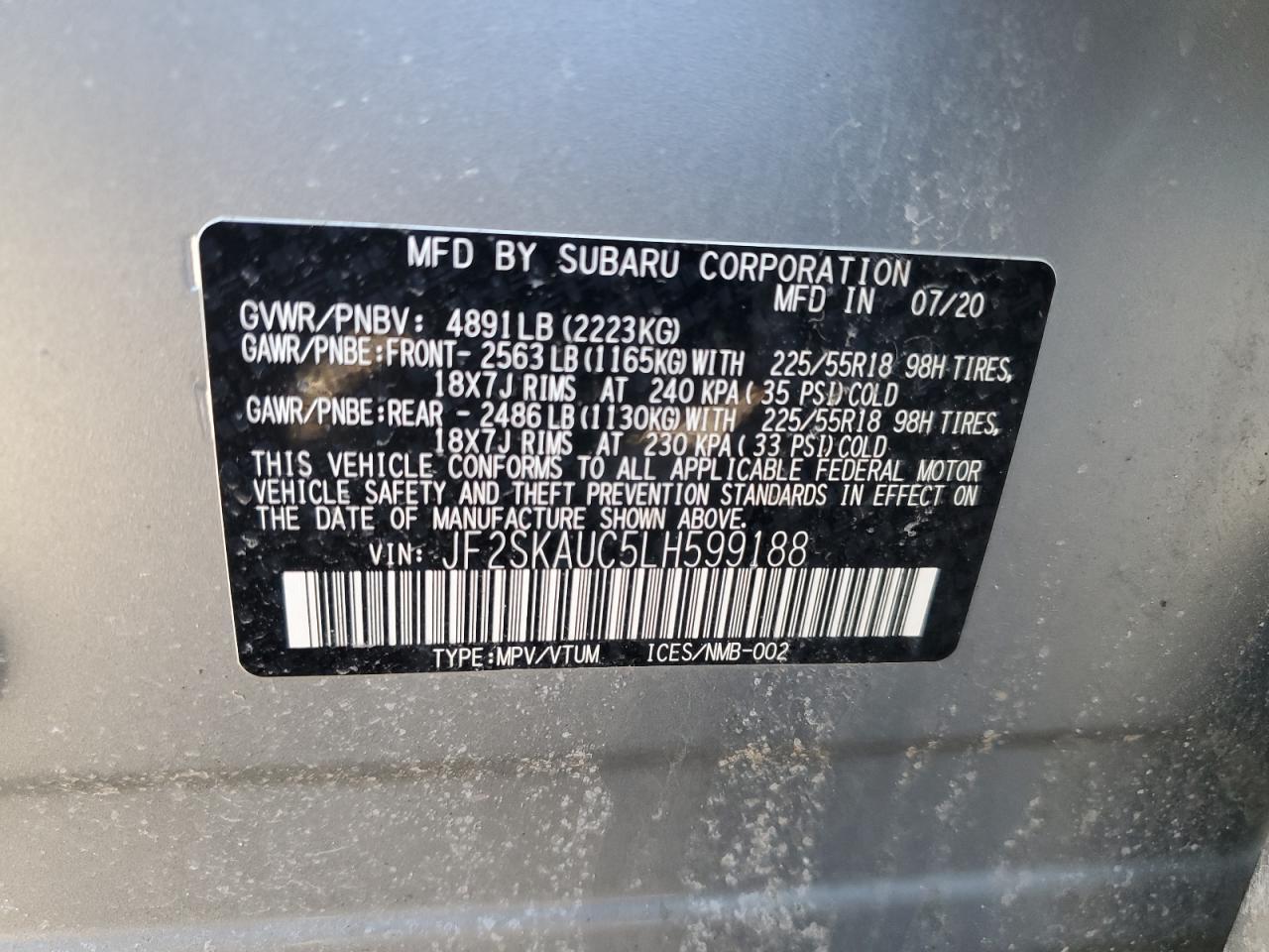 2020 SUBARU FORESTER