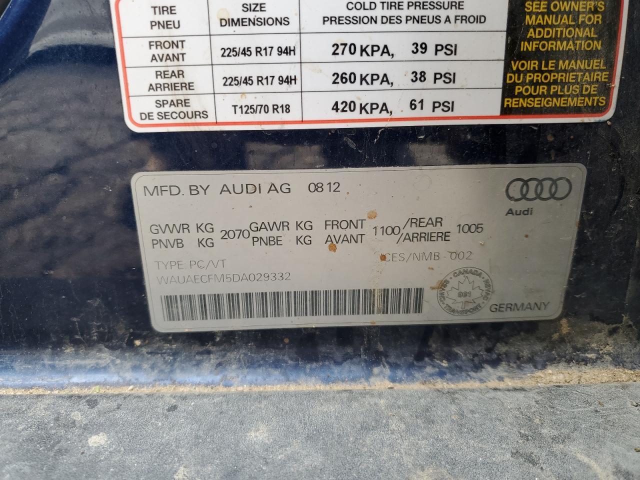 2013 AUDI A3