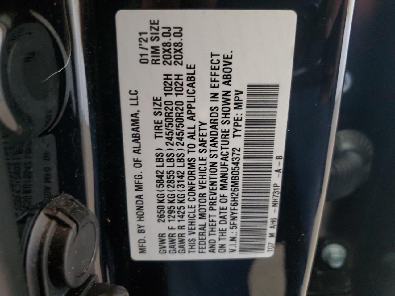 2021 HONDA PILOT