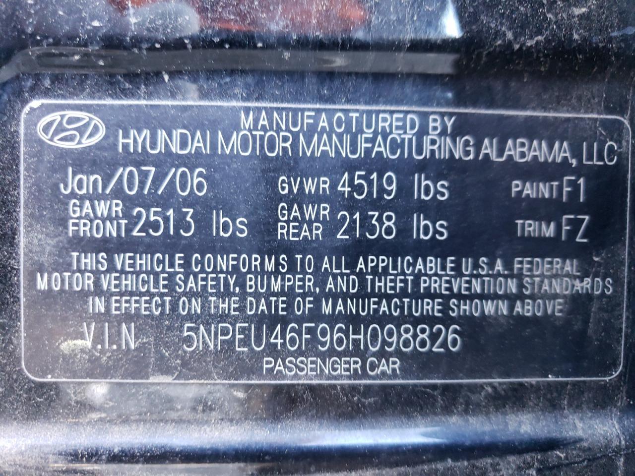 2006 HYUNDAI SONATA