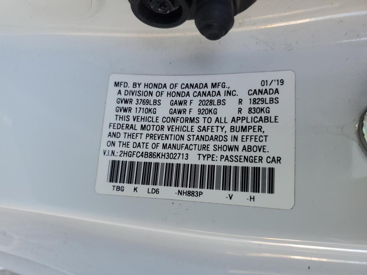 2019 HONDA CIVIC