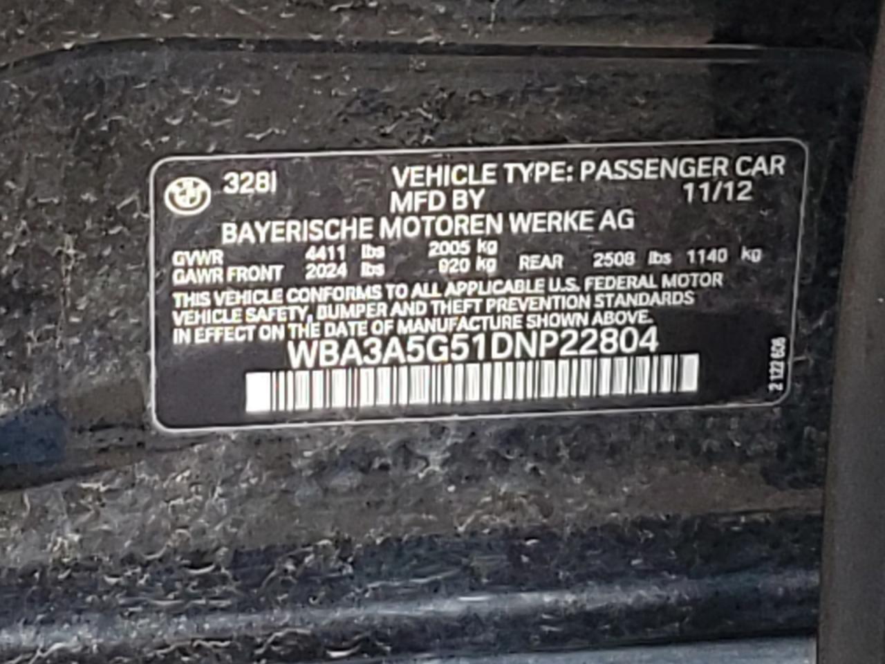 2013 BMW 3 SERIES