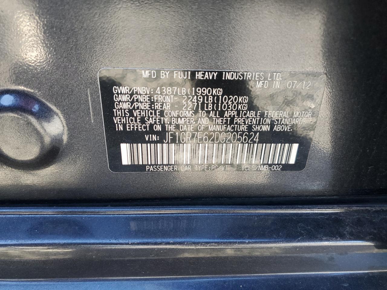 2013 SUBARU WRX