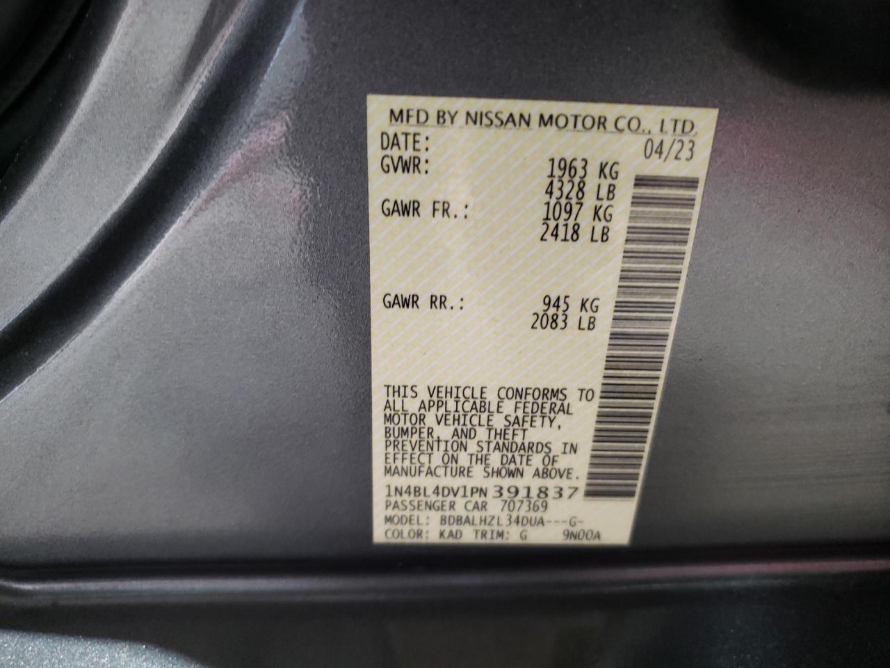 2023 NISSAN ALTIMA