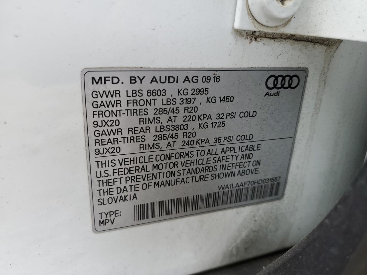 2017 AUDI Q7