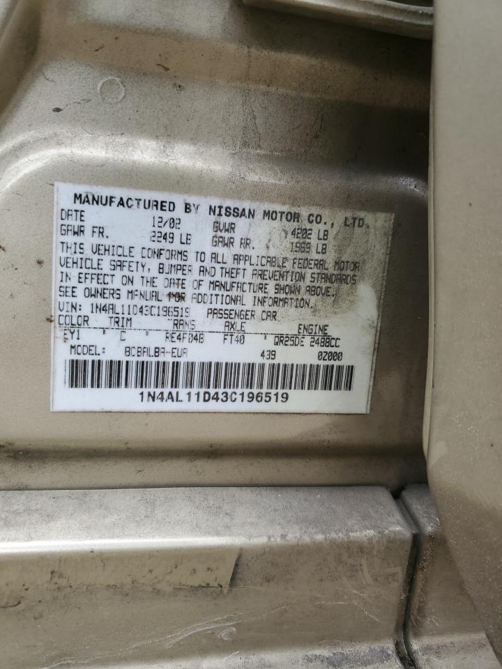 2003 NISSAN ALTIMA