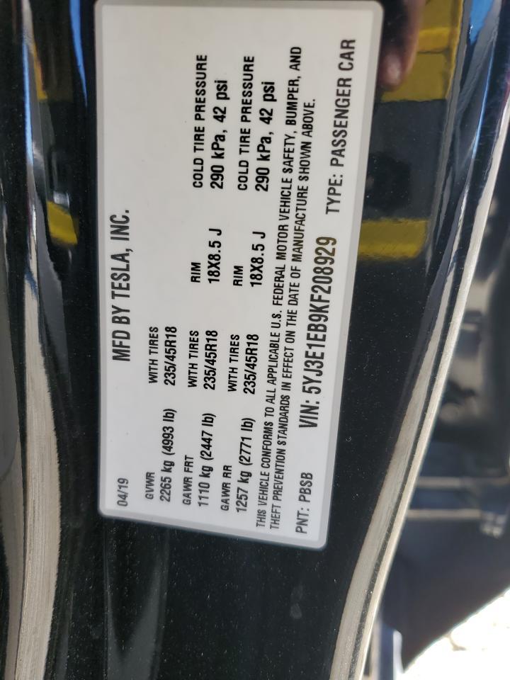 2019 TESLA MODEL 3