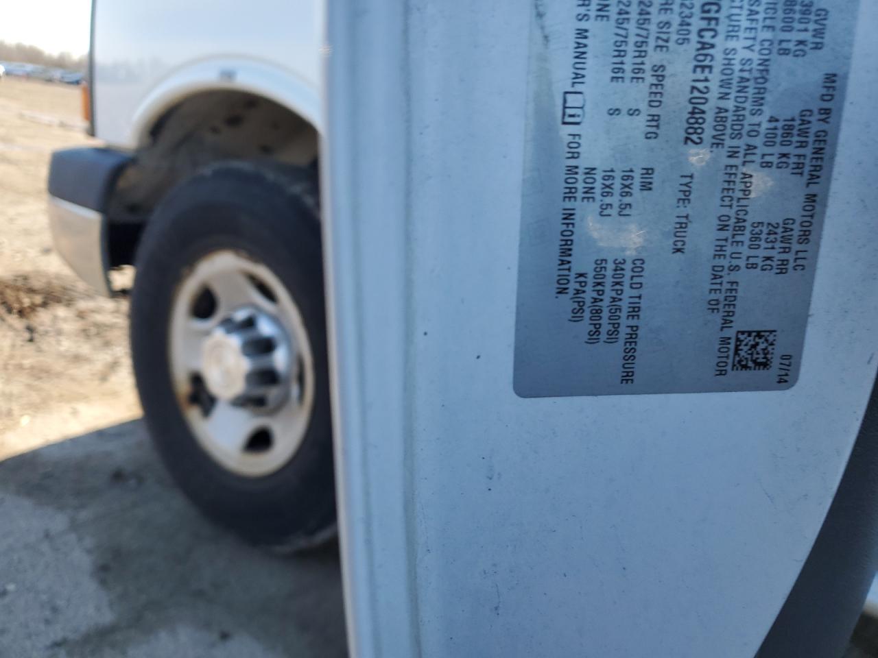 2014 CHEVROLET EXPRESS 2500