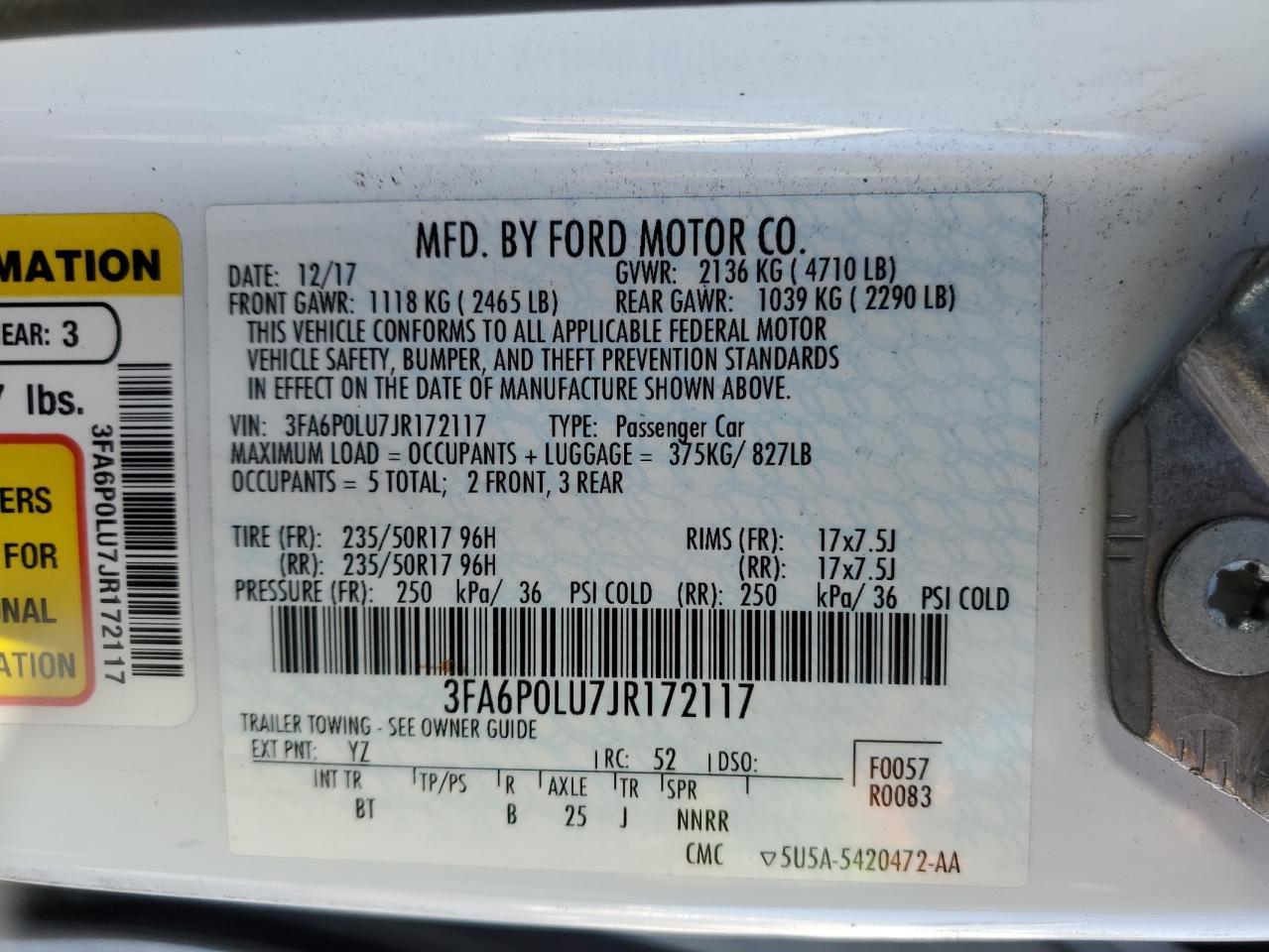 2018 FORD FUSION