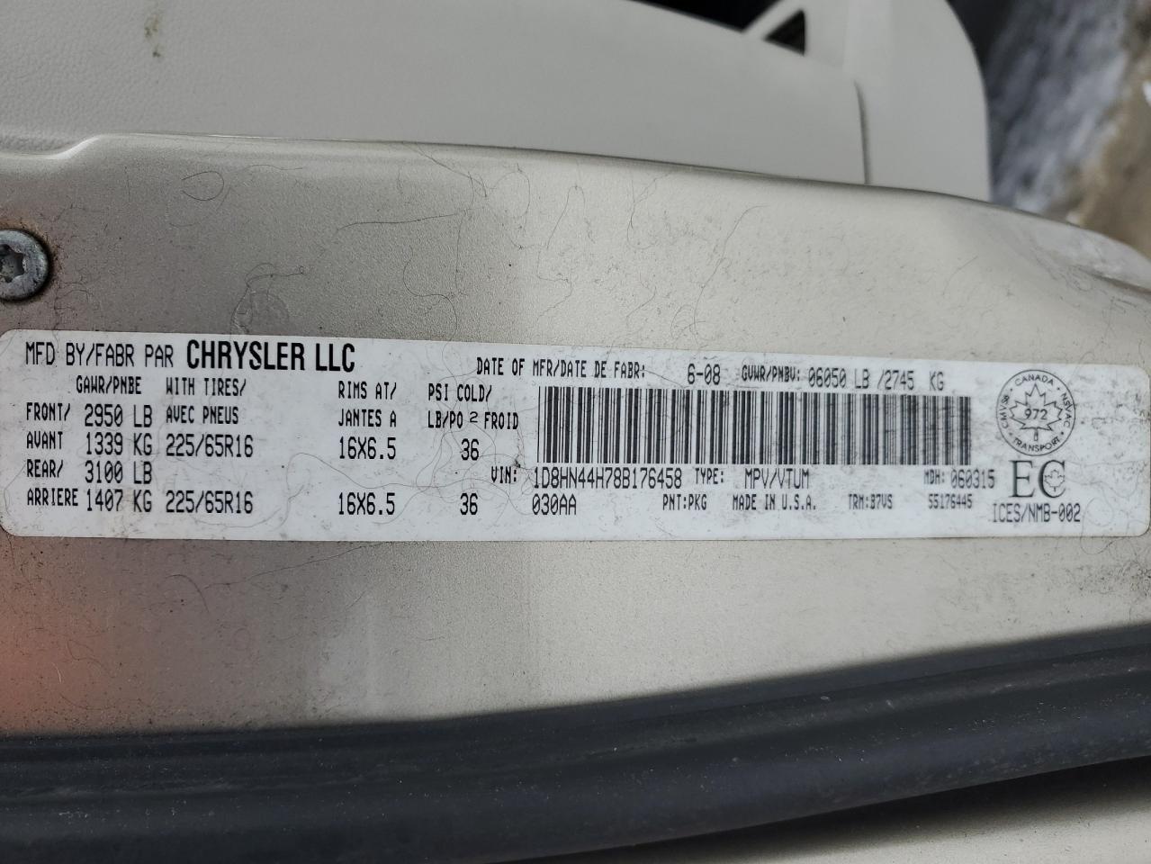 2008 DODGE CARAVAN