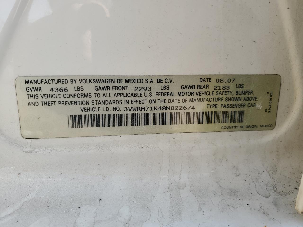 2008 VOLKSWAGEN JETTA