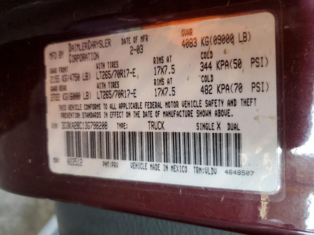 2003 DODGE Ram 2500