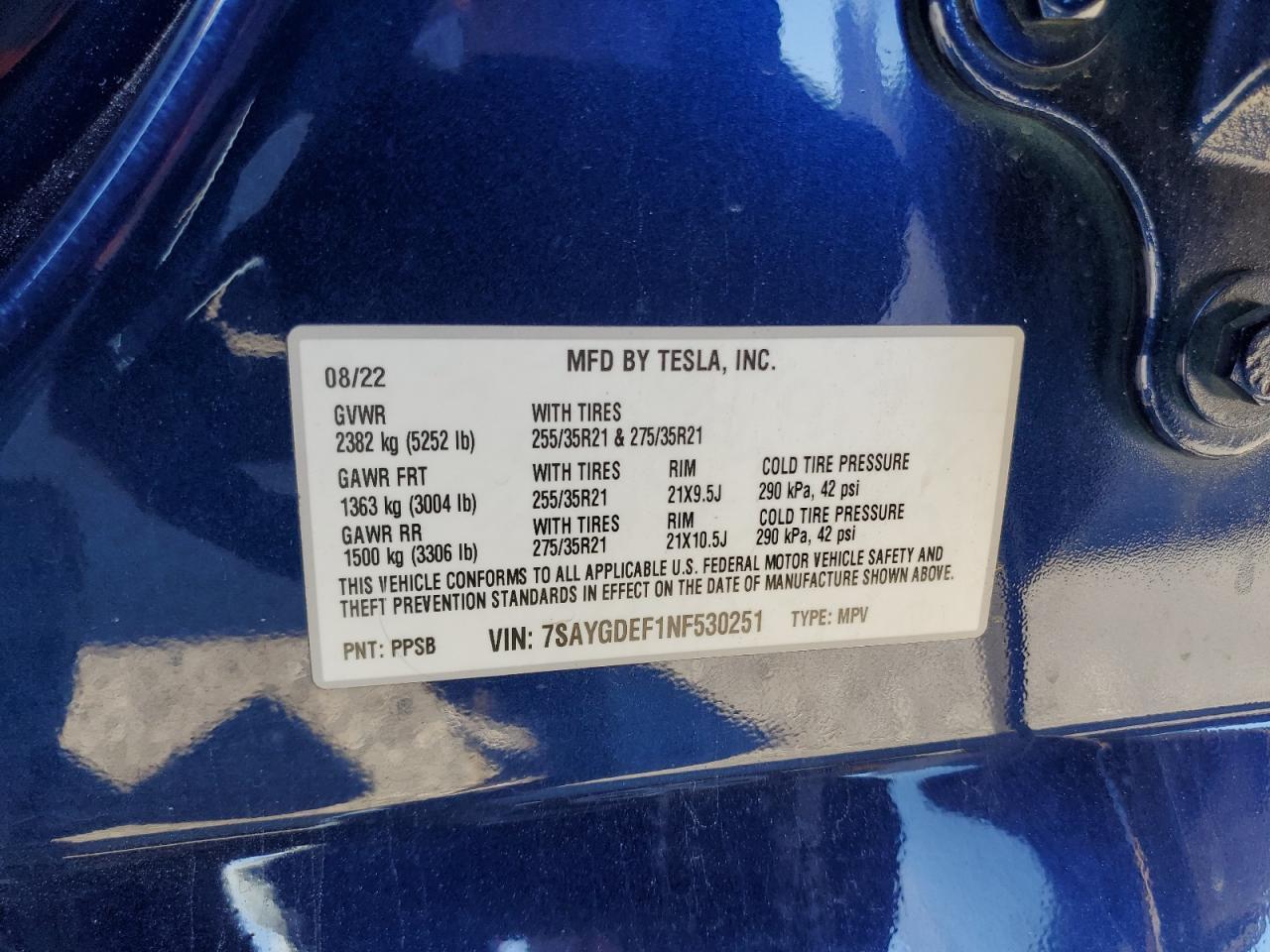 2022 TESLA MODEL Y