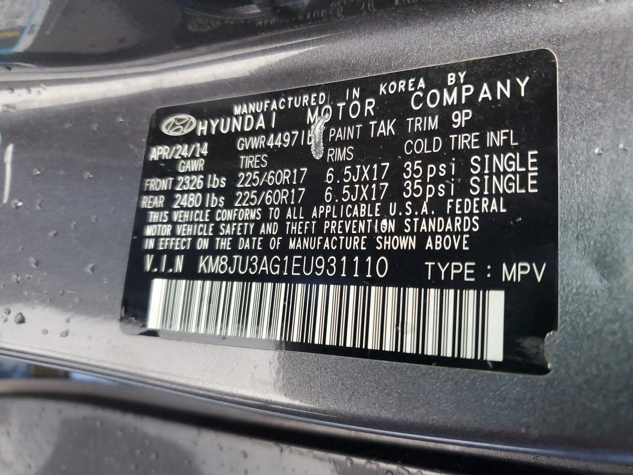 2014 HYUNDAI TUCSON