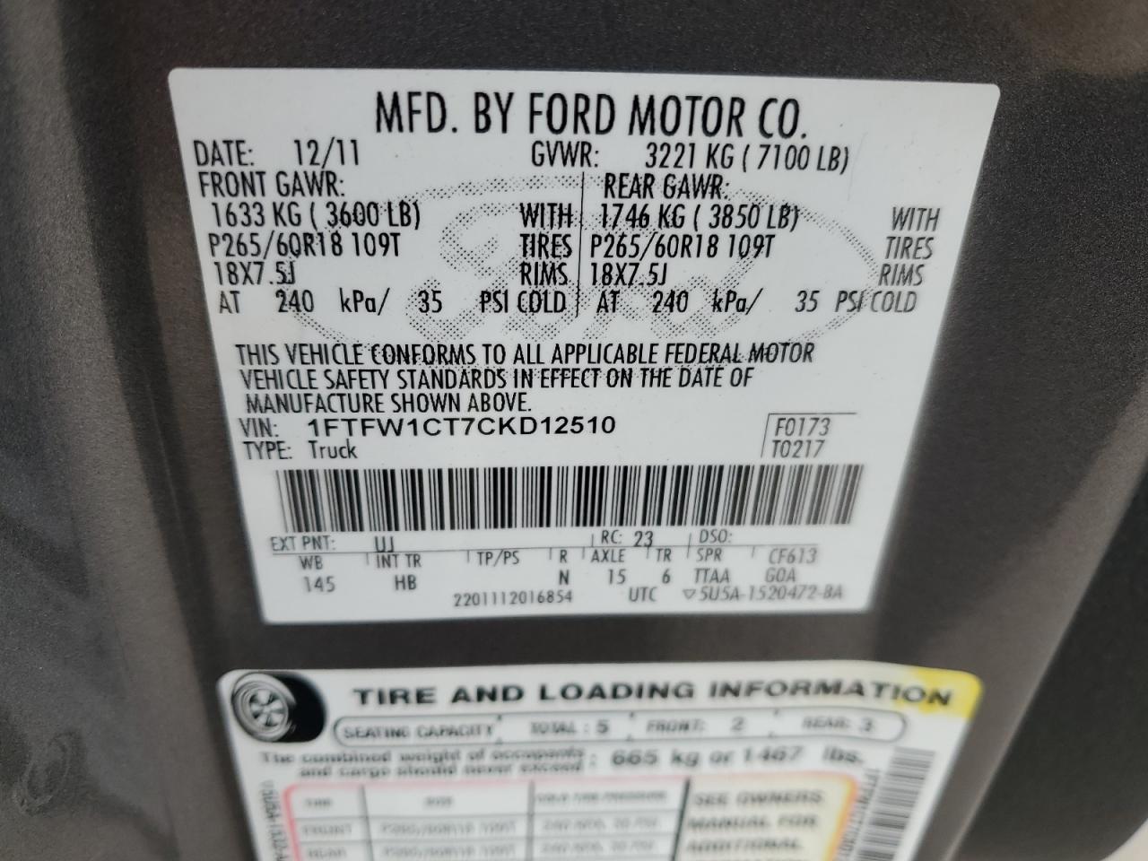 2012 FORD F-150
