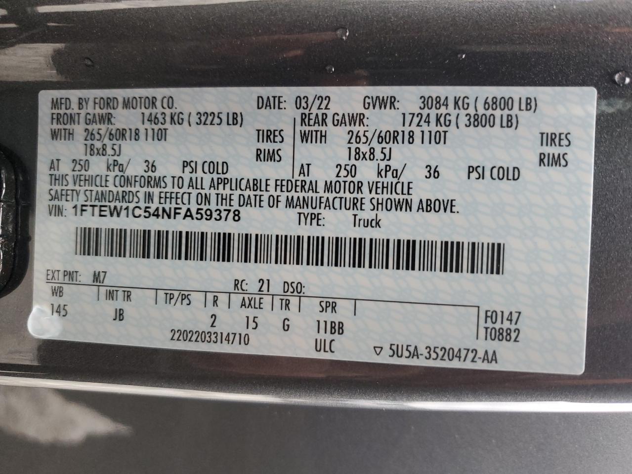 2022 FORD F-150