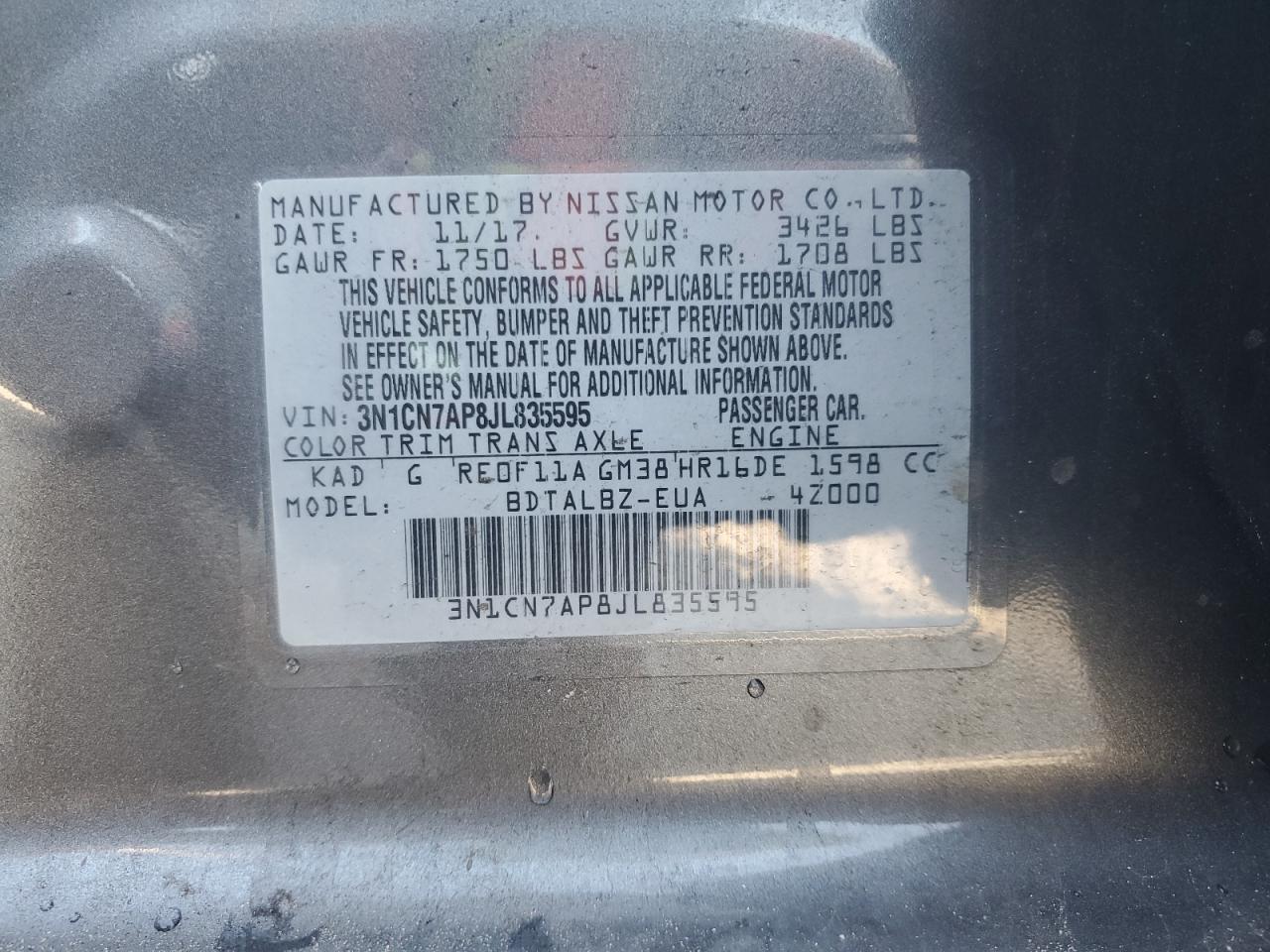 2018 NISSAN VERSA