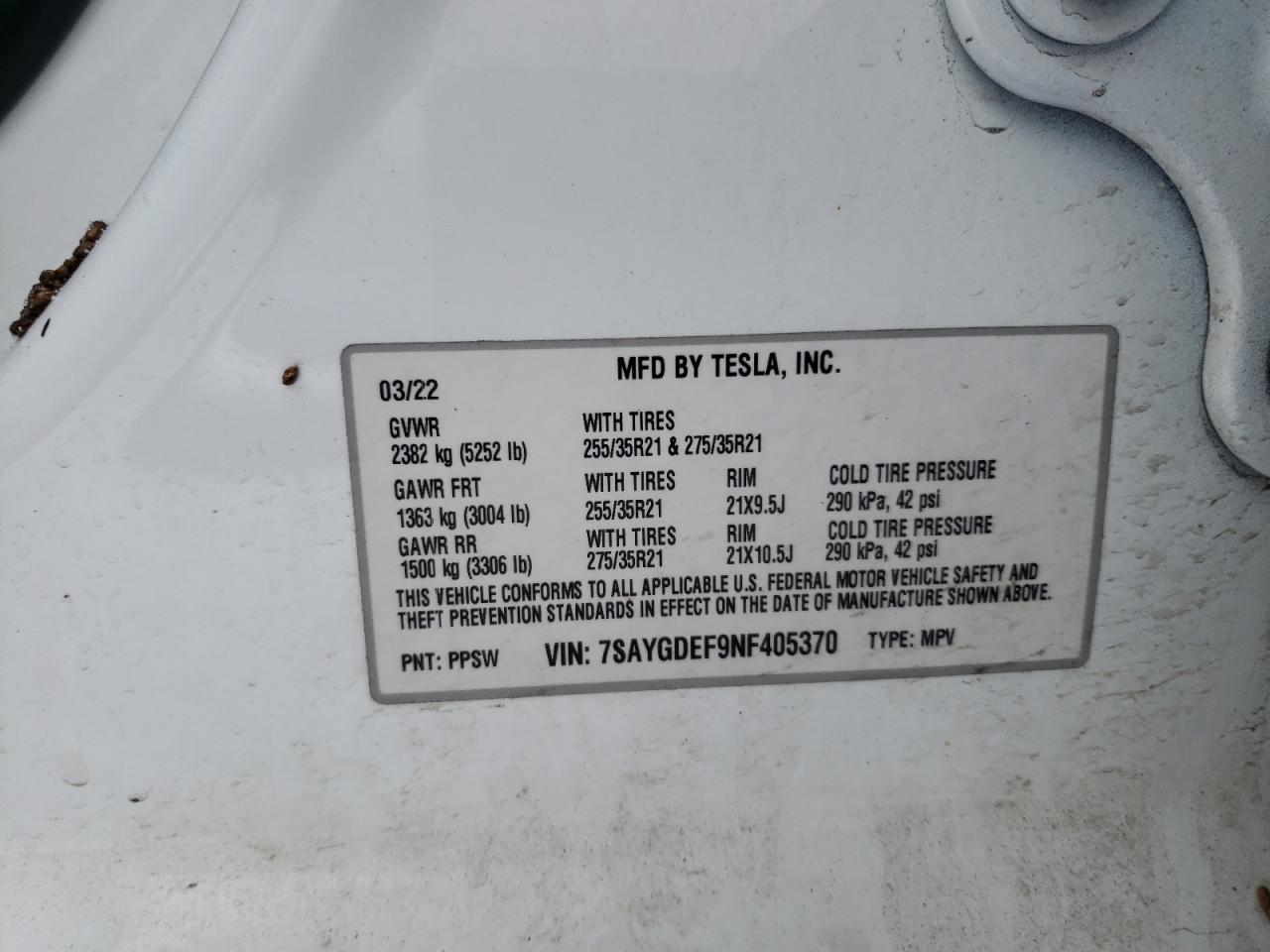 2022 TESLA MODEL Y